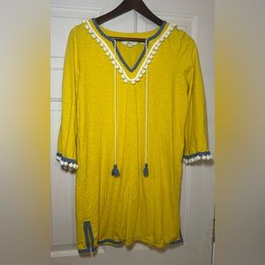Boden Dress Womens Size 6 Cover‎ Up Pompoms Tunic Preppy Boho Beach Pool Resort.